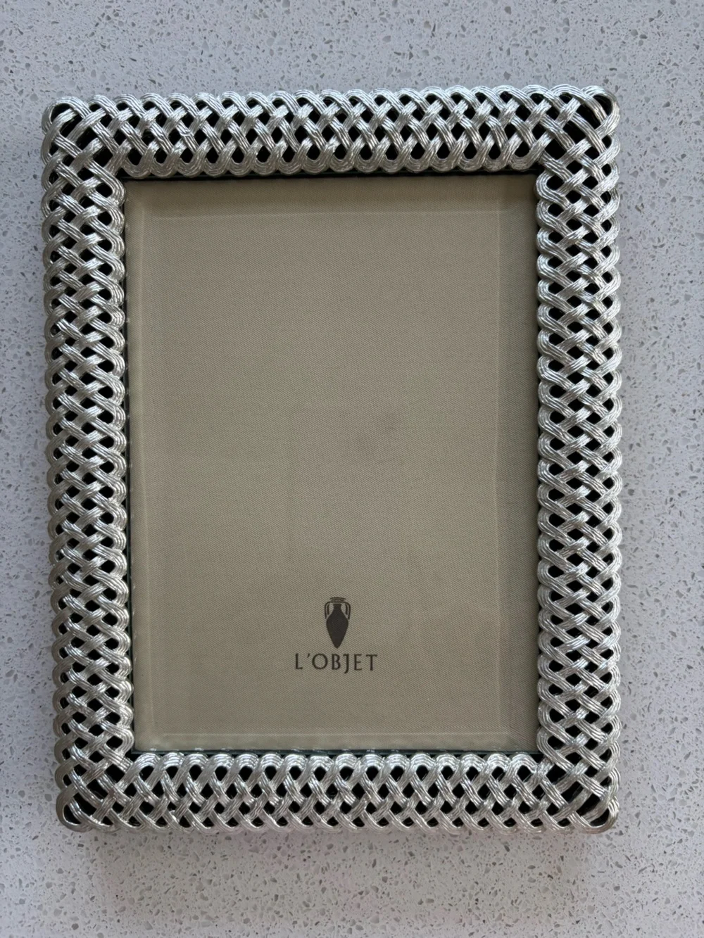 L'OBJET Silver Braided Photo Frame